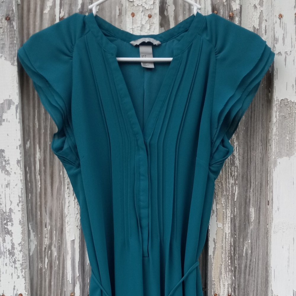 Womens H&M dress blue with drawstring size 2